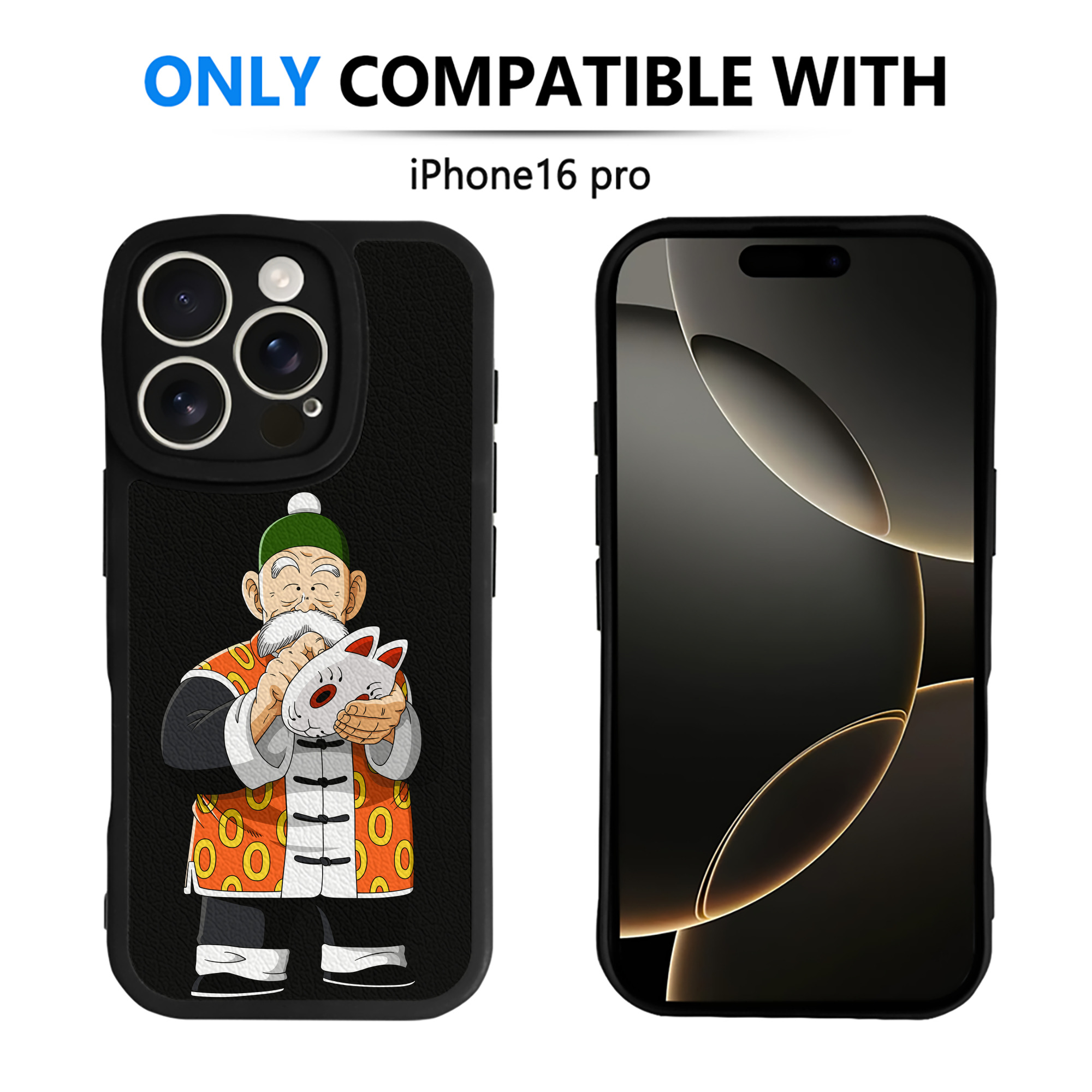 （画像用） ドラゴンボール 亀仙人（かめせんにん） DRAGON BALL Master Roshi Kame Sennin 【iPhone 16シリーズ対応】シリコンスマホケース（レザー調） 材質：シリコン